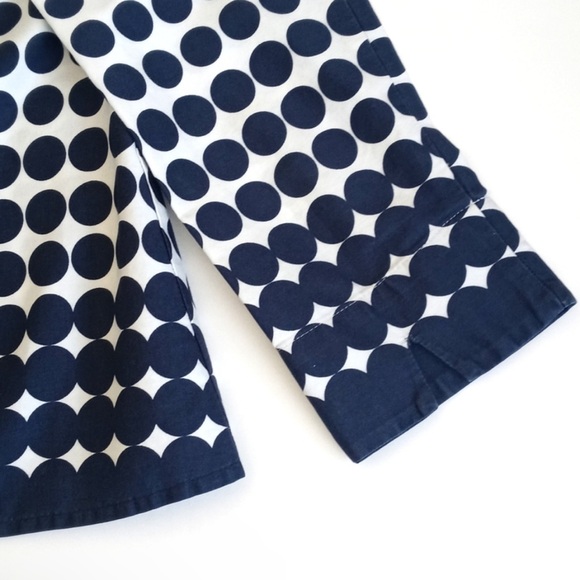 Jones New York White Navy Blue Polka Dot Mid-Century Modern 3/4 Sleeve Top P/S - Picture 5 of 12